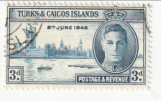 Turks and Caicos Islands - Victory 3d 1947