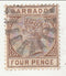 Barbados - Queen Victoria 4d 1885