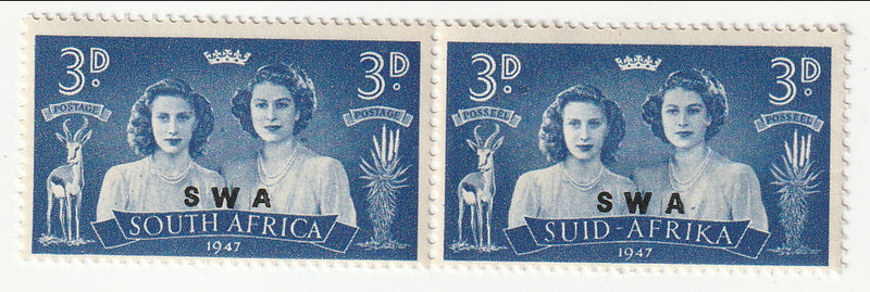 South West Africa - Royal Visit 3d pair 1947(M)
