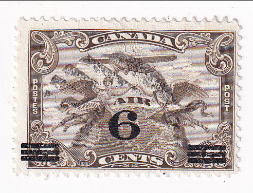 Canada - Aviation, Air 5c surcharged 6 1932