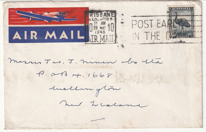 Australia - Air Mail cover to New Zealand 1946