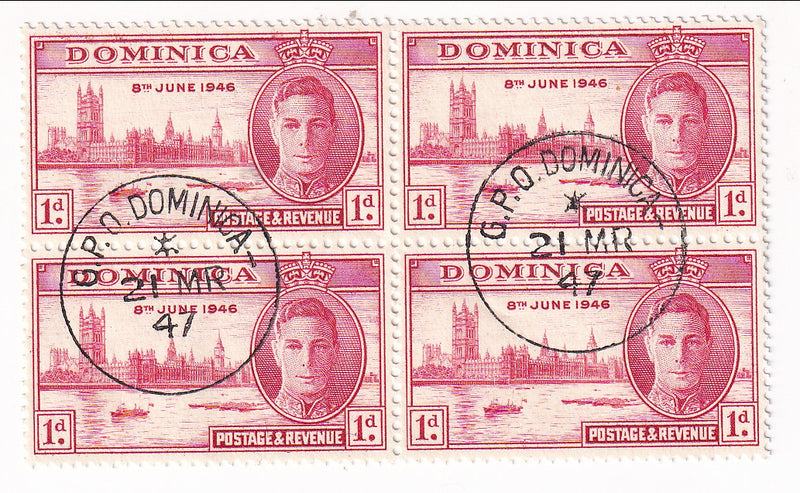Dominica - Victory 1d block 1946