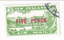 New Zealand - Air Mail 3d with FIVE PENCE o/p 1931