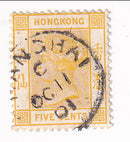 Hong Kong used in China - Shanghai, Queen Victoria 5c 1900-01