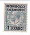 Morocco Agencies - King George V 10d with 1 FRANC o/p 1917(M)