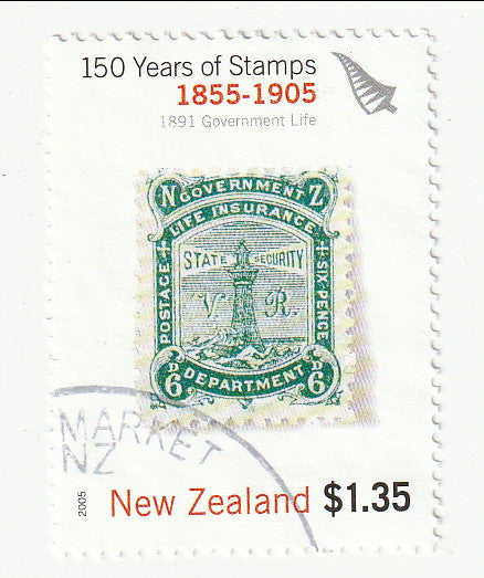 New Zealand - 150yrs of NZ Stamps 1855-1905 $1.35 2005