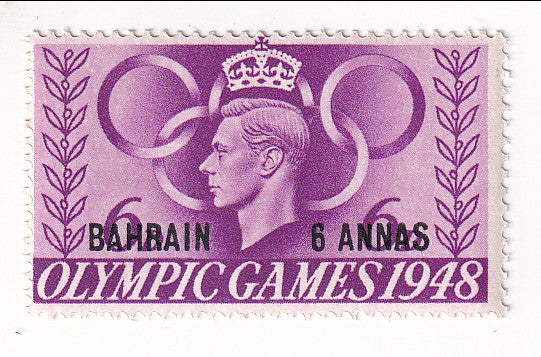 Bahrain - Olympic Games 6d with BAHRAIN 6 ANNAS o/p 1948(M)