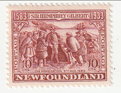 Newfoundland - 350th Anniversary of the Annexation by Sir Humphrey Gilbert 10c 1933(M)