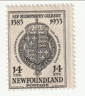 Newfoundland - 350th Anniversary of the Annexation by Sir Humphrey Gilbert 14c 1933(M)
