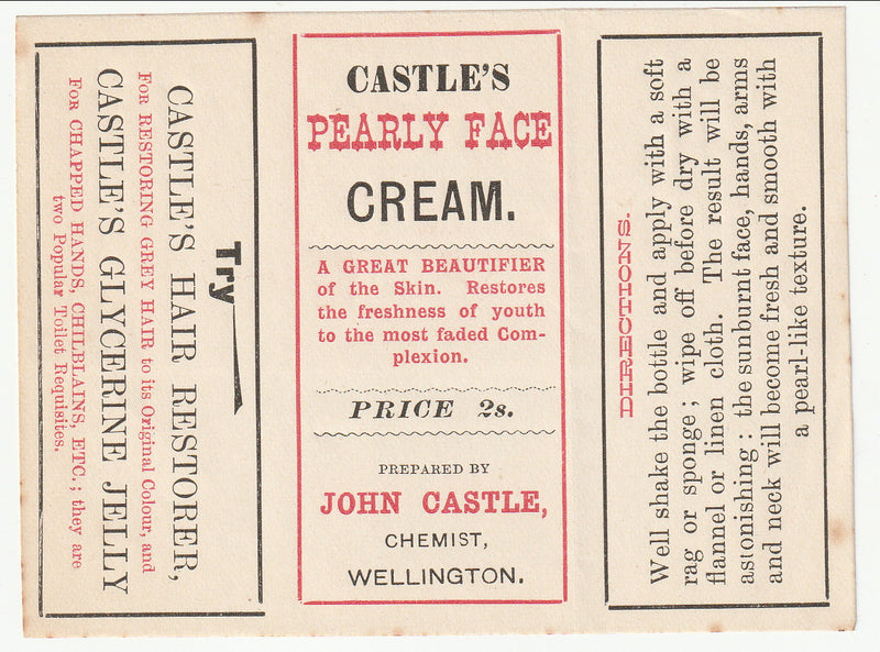 Chemists Labels - Castle's Pearly Face Cream(M)