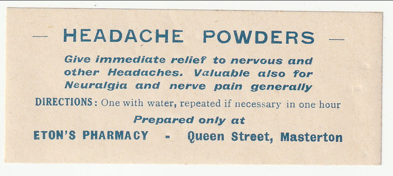 Chemists Labels - Headache Powders(M)