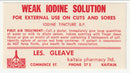 Chemists Labels - Weak Iodine Solution(M)