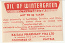 Chemists Labels - Oil of Wintergreen(M)