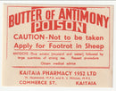 Chemists Labels - Butter of Antimony(M)