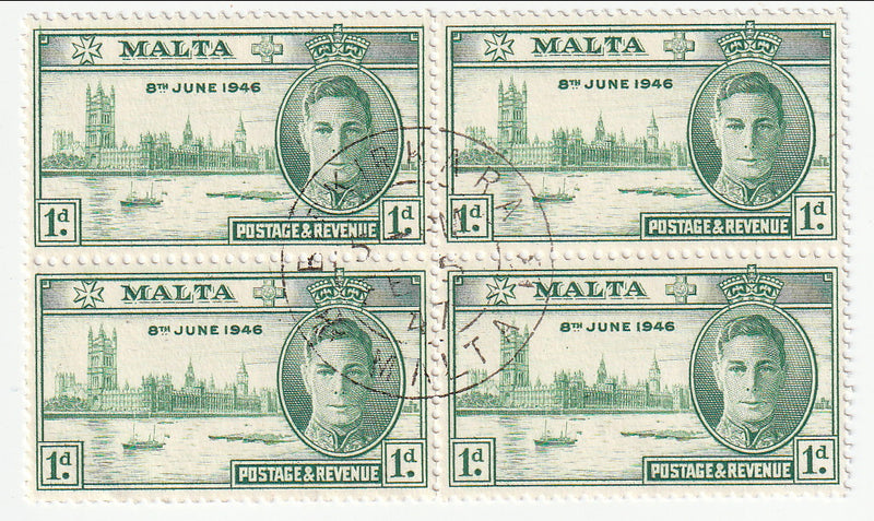 Malta - Victory 1d block 1946