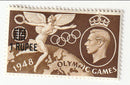 British Postal Agencies in Eastern Arabia - Olympic Games 1/- with 1 RUPEE o/p 1948(M)