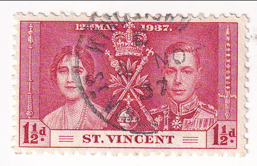 St Vincent -  Coronation 1½d 1937