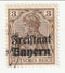 Bavaria - Germania 75pf with Freistaat Bayern o/p 1919