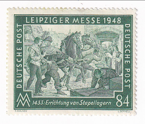 American, British & Russian Zones - Leipzig Spring Fair 84pf 1948(M)