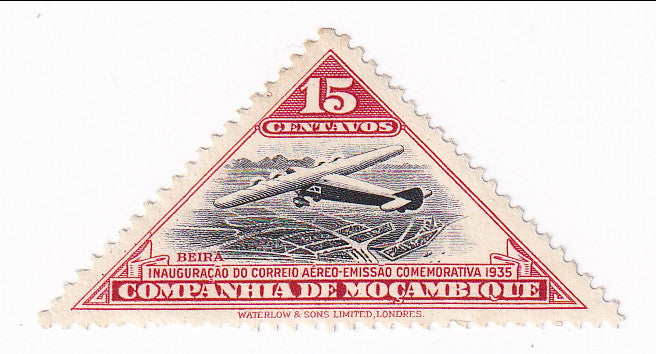 Mozambique Company - Inauguration of Blantyre-Beira-Salisbury Air Route 15c 1935(M)