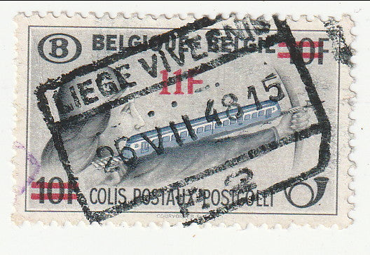 Belgium - Railway Parcels 10f with 11f o/p 1948