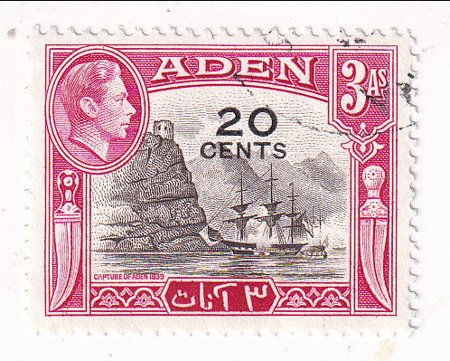Aden - Pictorial 3a with 20 CENTS o/p 1951