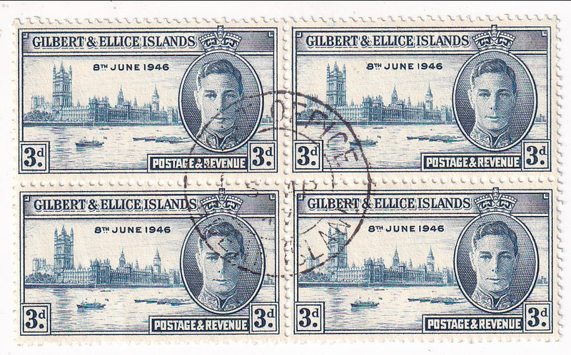 Gilbert & Ellice Islands - Victory 3d block 1946