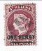 St Helena - Queen Victoria 6d with ONE PENNY o/p 1876