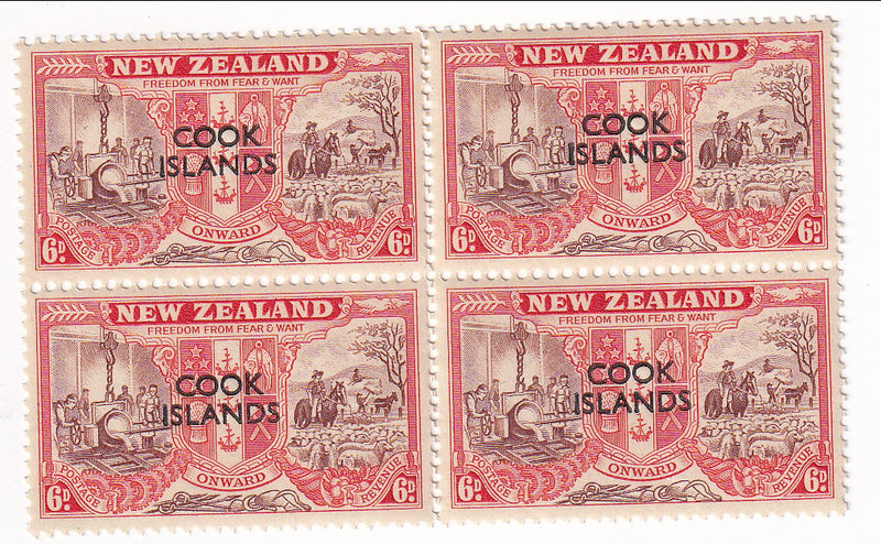 Cook Islands - Peace 6d block 1946(M)