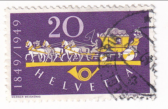 Switzerland - Centenary of Federal Post 20c 1949