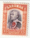 Sarawak - Sir Charles Vyner Brooke 25c with o/p 1947(M)