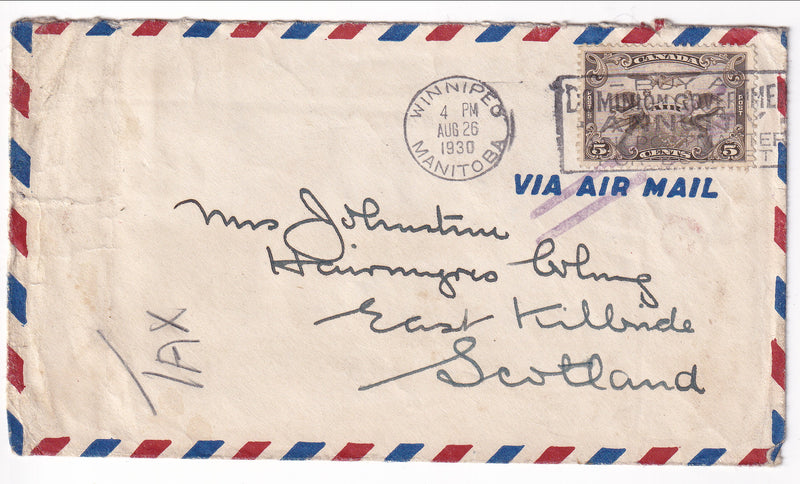 Canada - Cover, Air Mail to Scotland 1930