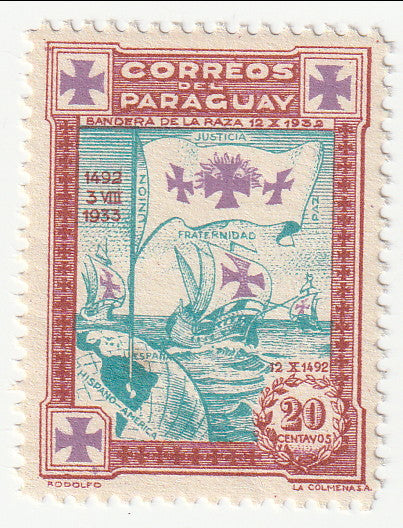 Paraguay - 441st Anniversary of Departure of Columbus from Palos 20c 1933(M)