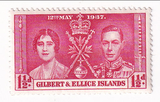 Gilbert and Ellice Islands - Coronation 1½d 1937(M)