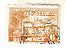 New Guinea - Native Village 6d 1925