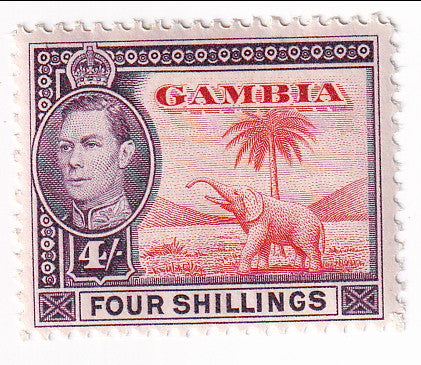 Gambia - Elephant 4/- 1938(M)