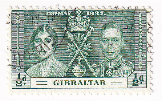 Gibraltar - Coronation ½d 1937