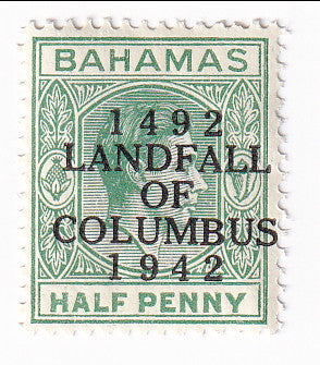 Bahamas - 450th Anniversary of Landing of Columbus in New Word ½d with o/p 1942(M)