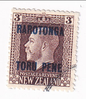 Cook Islands - King George V 3d with RAROTONGA TORU PENE o/p 1919