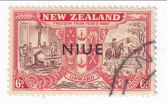 Niue - Peace 6d with NIUE o/p 1946