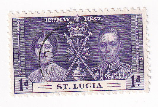 St Lucia -  Coronation 1d 1937