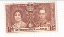 St Christopher & Nevis -  Coronation 1½d 1937