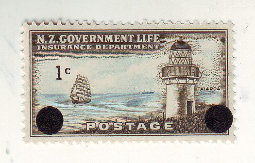 New Zealand - Life Insurance 1c o/p on 1d 1967(M)