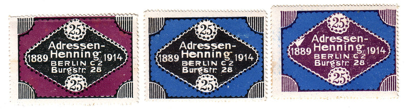 Germany - Adressen - Henning trio 1914