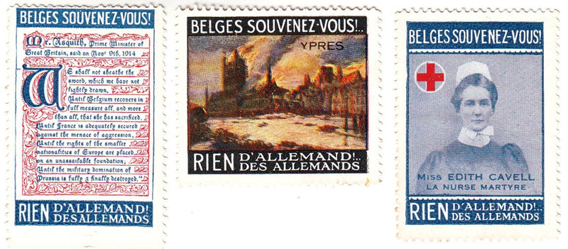 Belgium - WW1 Patriotic labels