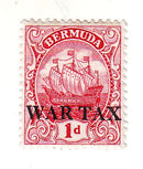 Bermuda - Badge of the Colony 1d WAR TAX o/p 1918(M)
