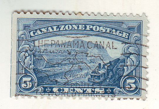 Canal Zone - Canal under construction 5c 1928