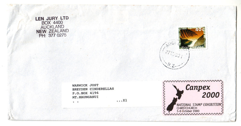 New Zealand - Cover, Canpex 2000 adhesive