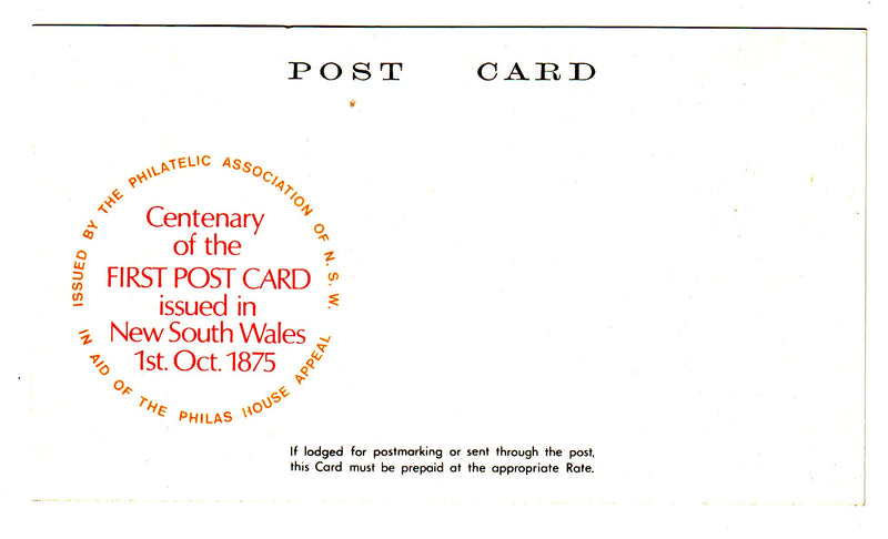 Australia - Postcard, Centenary of 1st issue in N.S.W. 1975