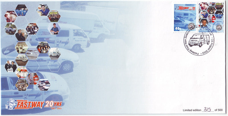 Alternate Postal Provider - Cover, Fastway 20yrs Anniversary FDC (franked) 2003